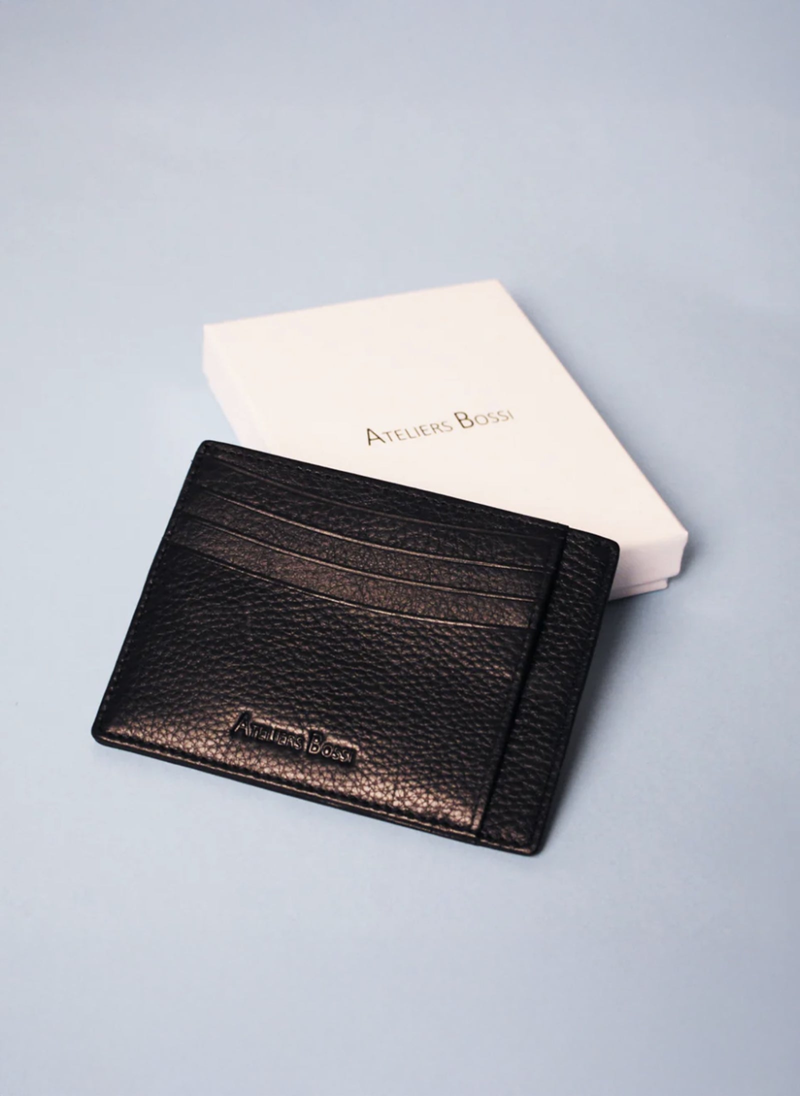 Porte-Cartes en Cuir Noir Ateliers Bossi | La Box Homme